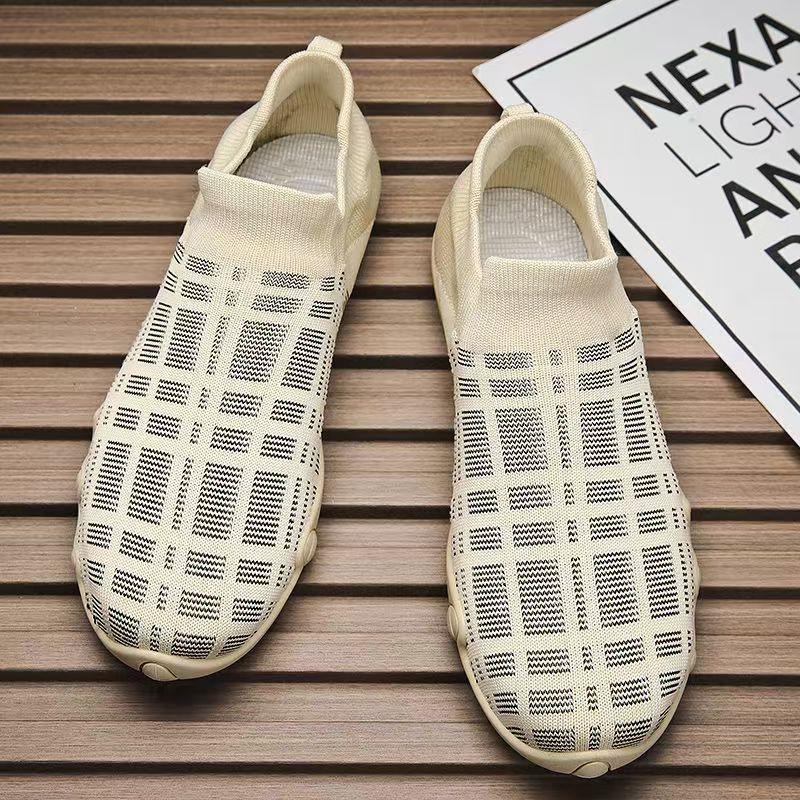 Men's Shoes, Summer Mesh Shoes, Fly Woven Shoes, Thin, Breathable, Non Slip, Soft Soled Sports and Leisure Shoes, One Foot Men's Shoes Trend