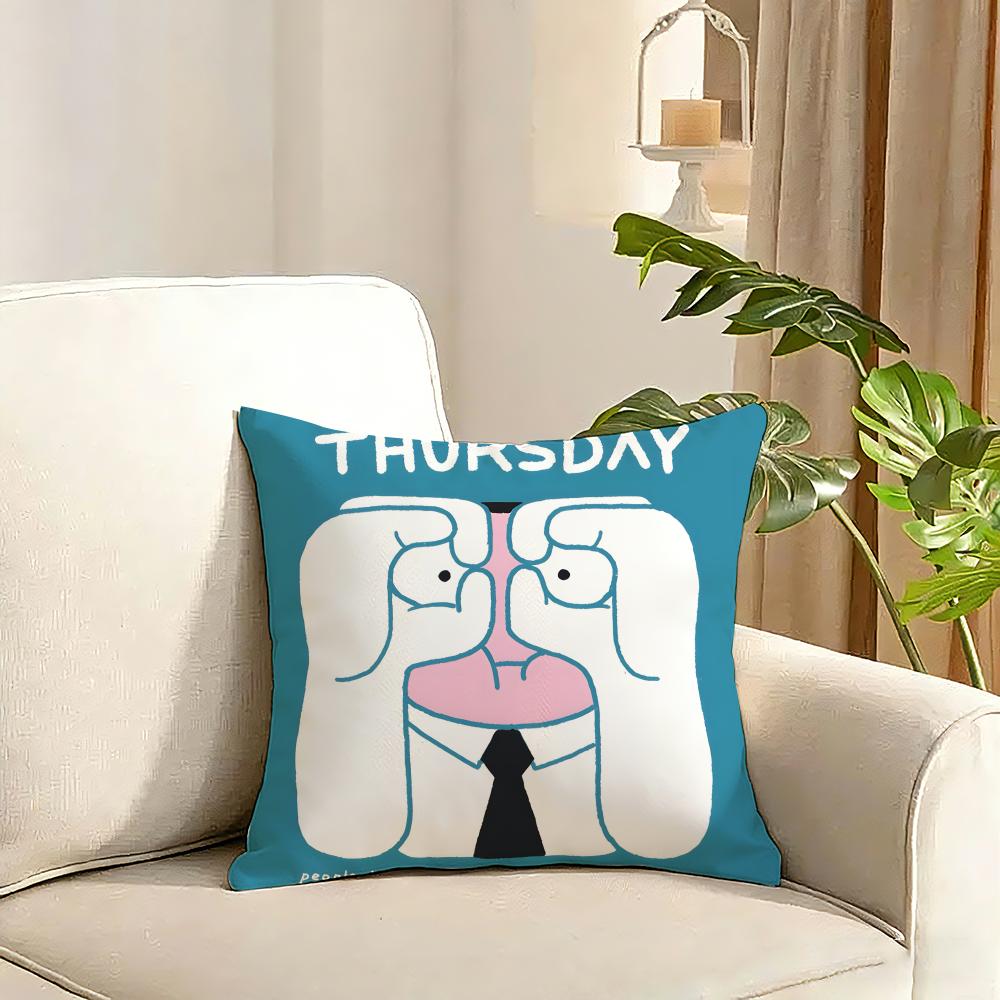 In a Frame Creative and Interesting Cushion Cover Reversible Plush Pillow Cover Soft Fluffy Home Decor for Sofa Bedroom