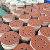 50-Piece 5-Inch 8-Hole Red Aluminum Oxide Sandpaper Disc Set