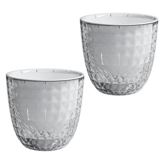 Yousheng Self Watering Flowerpot Visible Double Layer Planter with Wick Rope Self Watering Plant Pot for Indoor Plants Orchids Herbs