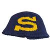 American contrasting color letter thick knitted wool hat for girls, big head circumference in autumn and winter, small face without makeup and vers