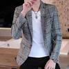 Herren Slim Fit Business Casual Blazer Koreanische Mode Alle Jahreszeiten Polyester Boutique-Stil