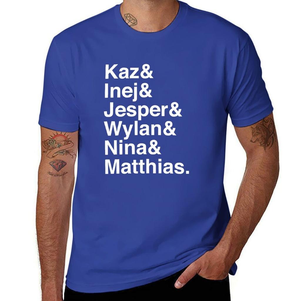 Kaz & Inej & Jesper & Wylan Nina Matthias. (Six of Crows Inverse) T-Shirt blanks sports fans mens clothing