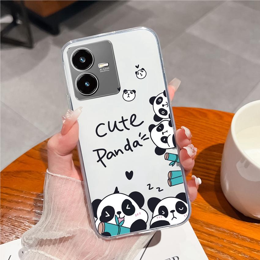 For Vivo Y22S Y27 Y33 Y36 Y37 Y35 Phone Bags Beautiful Flower Pattern Camera Protection Transparent Silicone Anti Drop Protective Shell For Vivo Cover