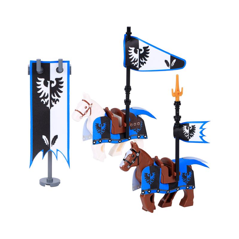 MOC Officer Cape Building Blocks Kit Medieval Lion Knights Figures Accessories Shawl Imitation Fur Cloak Bricks Toys Boys Gift