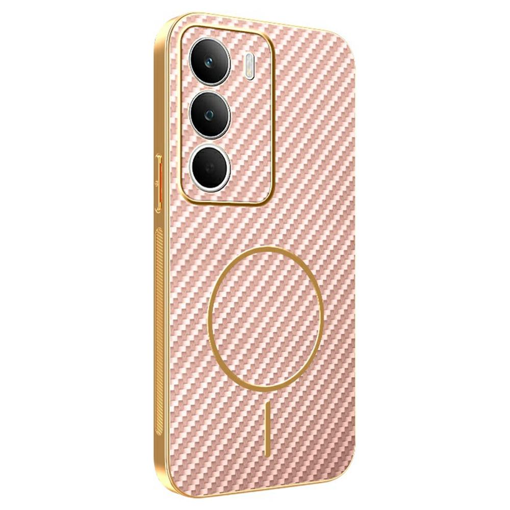 For Realme C71 4G Phone Case Carbon Fiber Textured Electroplated TPU Back Cover