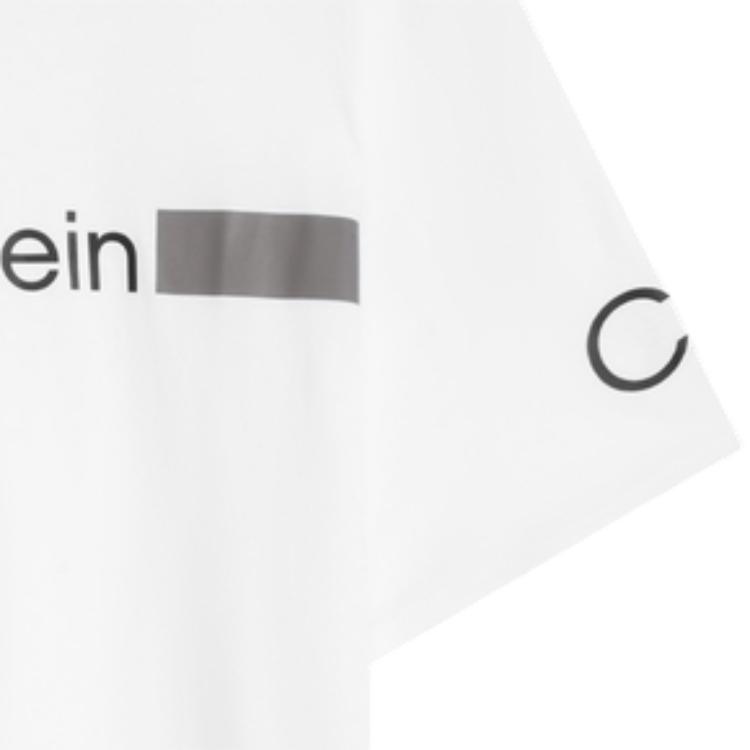 Calvin Klein Comfortable Commuting Minimalist Letter Print Cotton Basic Short Sleeve T-Shirt Men Tops Moonlight-White 40IC861