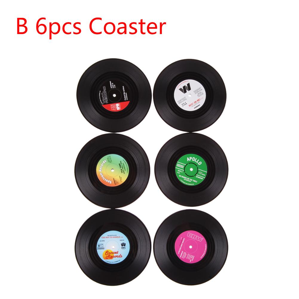 

6 шт./набор Круглые Противоскользящие Термостойкие Винтажные Подставки Под Напитки CD Виниловая Пластинка Плейсмат Коврик Под Чашку Кофе Кружку Настольная Подкладка