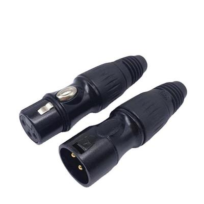 Gold-Plated 3-Pin Copper XLR Mixer Plug (Balanced Male & Female)