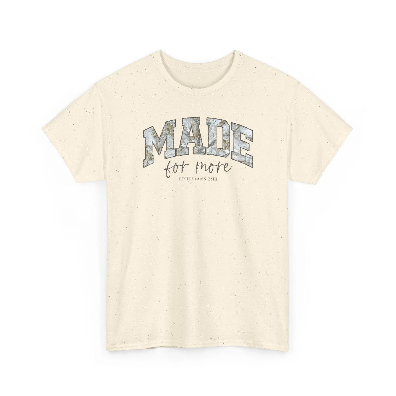 

MADE For More Ephesians 2:10 Camo Marble Letter Tee | Religious Scripture Shirt XL