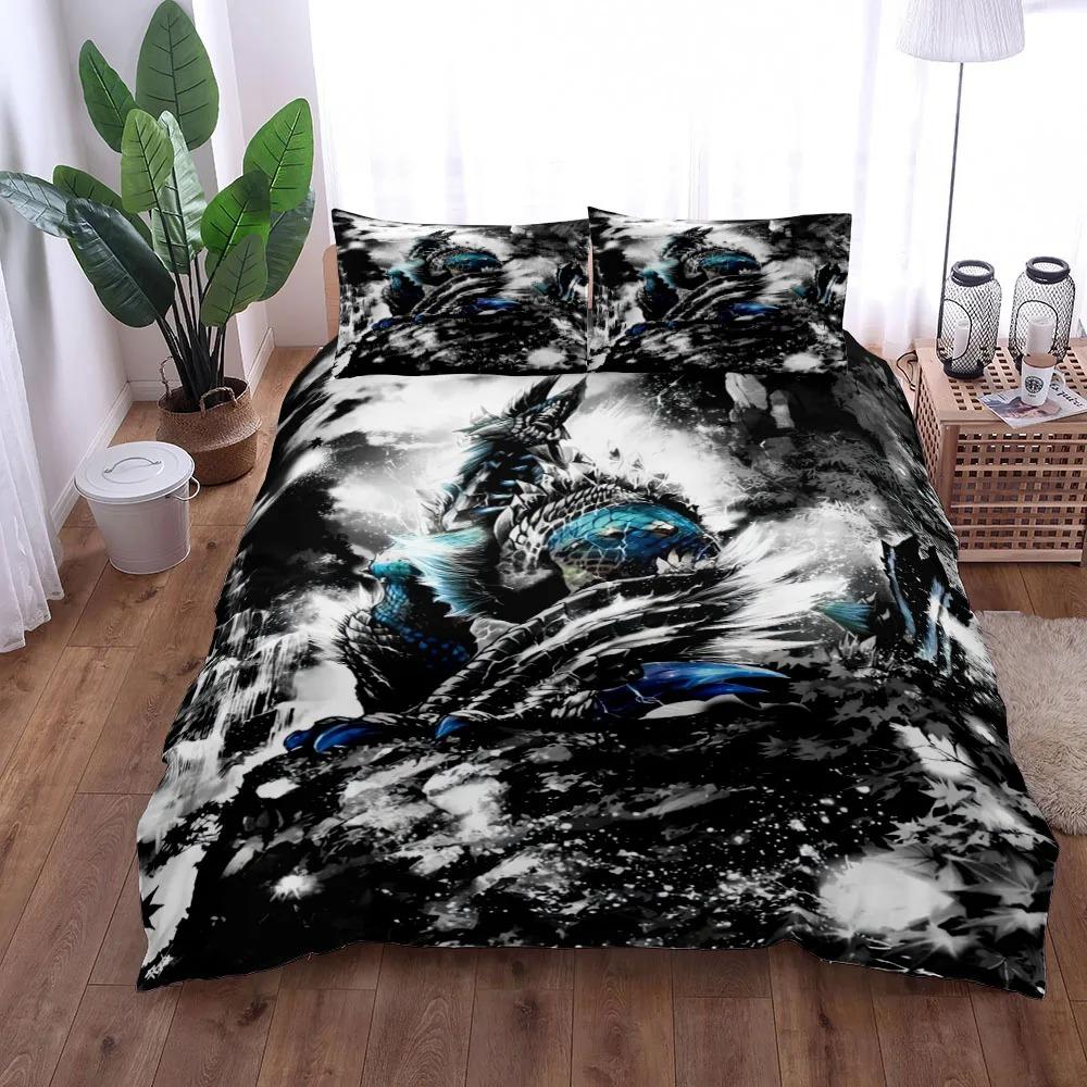Dangerous Dragon Duvet Cover Set EU Single Double King US Twin Full Queen Size Bed Linen Set