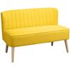 2-Sitzer Sofa, Weiche Polsterung, Pflegeleichter Bezug, bis 220 kg, 117 x 56,5 x 77 cm, Gelb