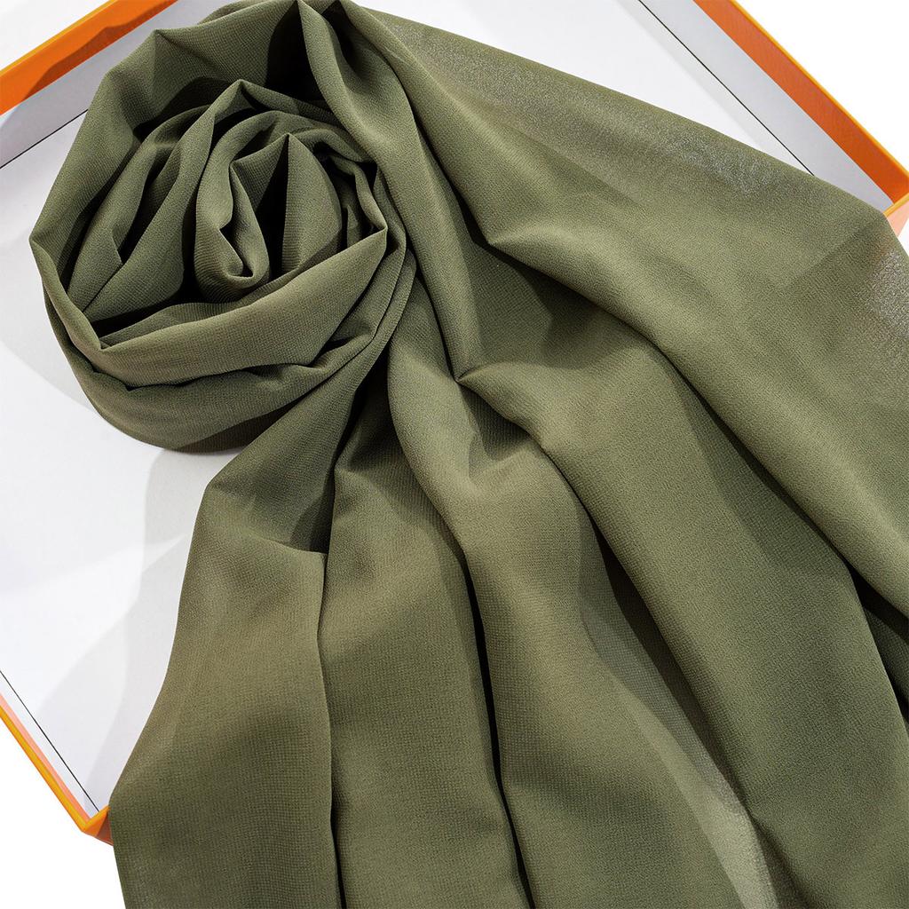 Solid Color Chiffon Scarf Breathable Simple Casual Shawl Hijab Windproof Sunscreen Head Wrap for Women Women Abaya Accessories