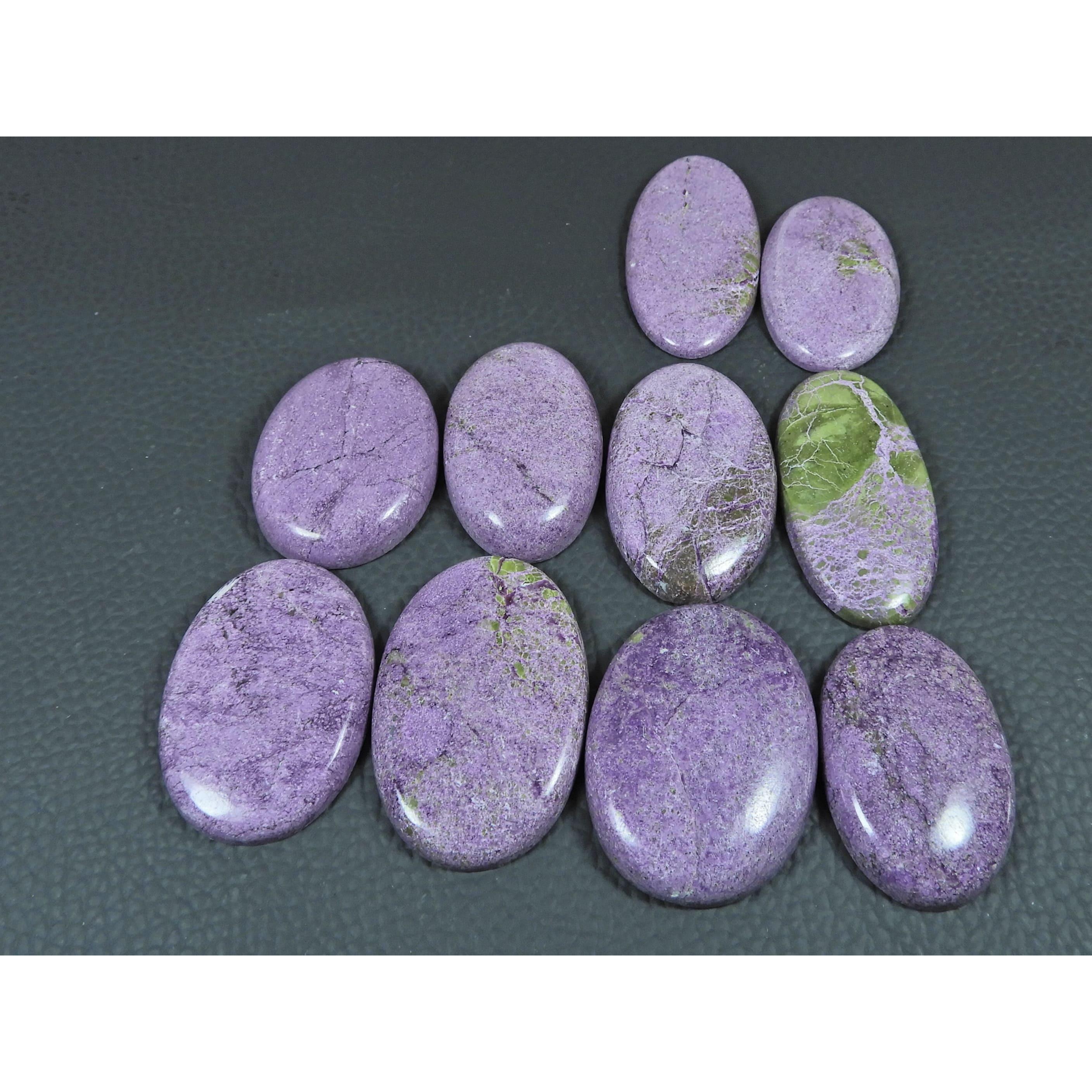 10Pcs Natural Stichtite Oval Shape Cabochon Loose Gemstone 304 Cts. Lot C-2987
