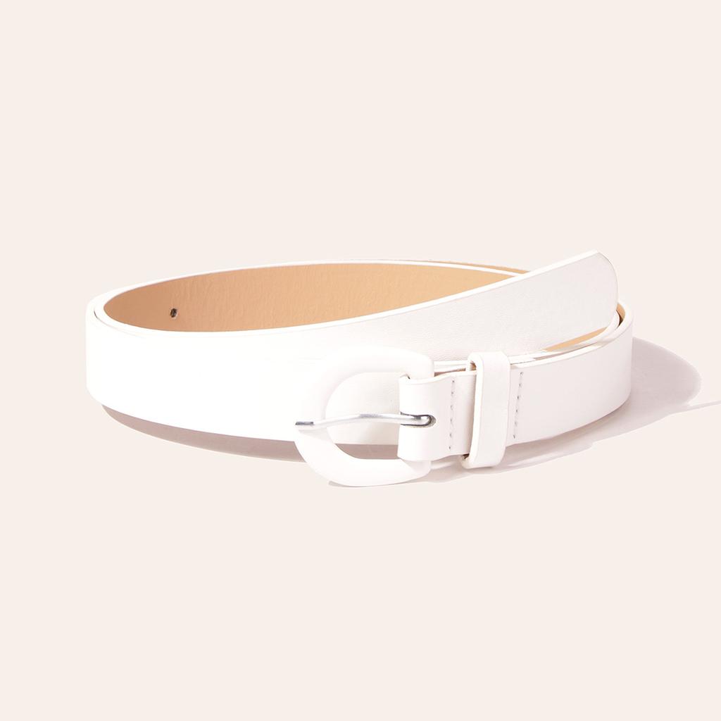 New Women's Semi-Circle Covered Variety Basic Clothing Belt Simple PU Day Covered Belt