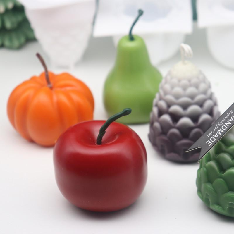 Fruit Series Silicone Mold for Candle Making, Apple Mold,Christmas Eve Fruit Mold,Pineapple,for DIY Candle Holder DIY Making