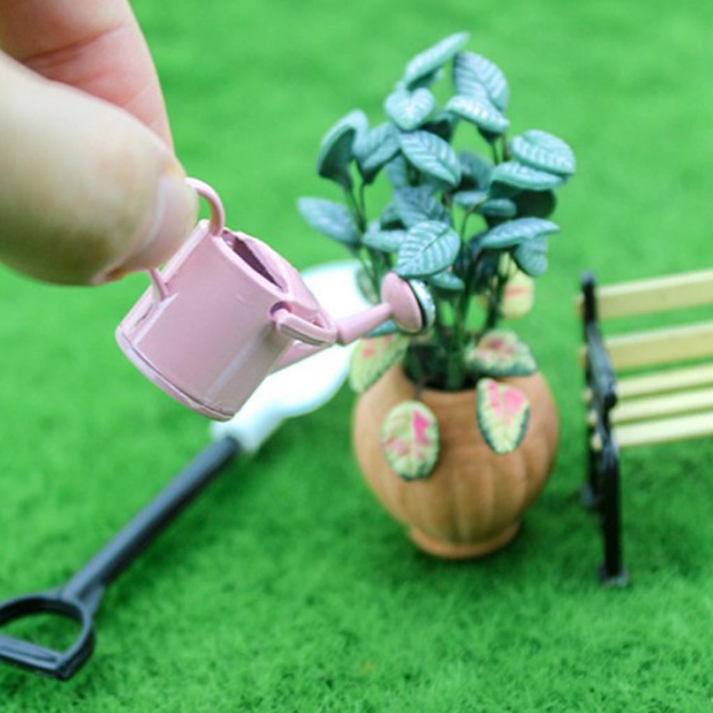 1:12 Scale Metal Watering Can Garden Miniature Decoration for Children Kids Dolls Access Dollhouse Miniature Furniture
