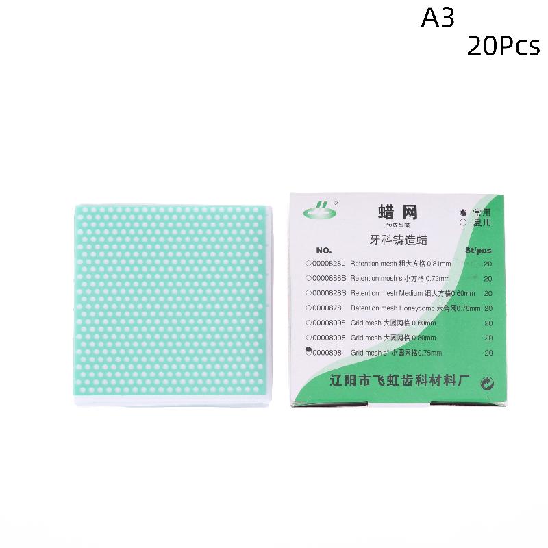 1 Box Dental Lab Wax Mesh Square Grid With Hole Shape Sheet For Cast Metal Partial Design Dental Laboratory Material