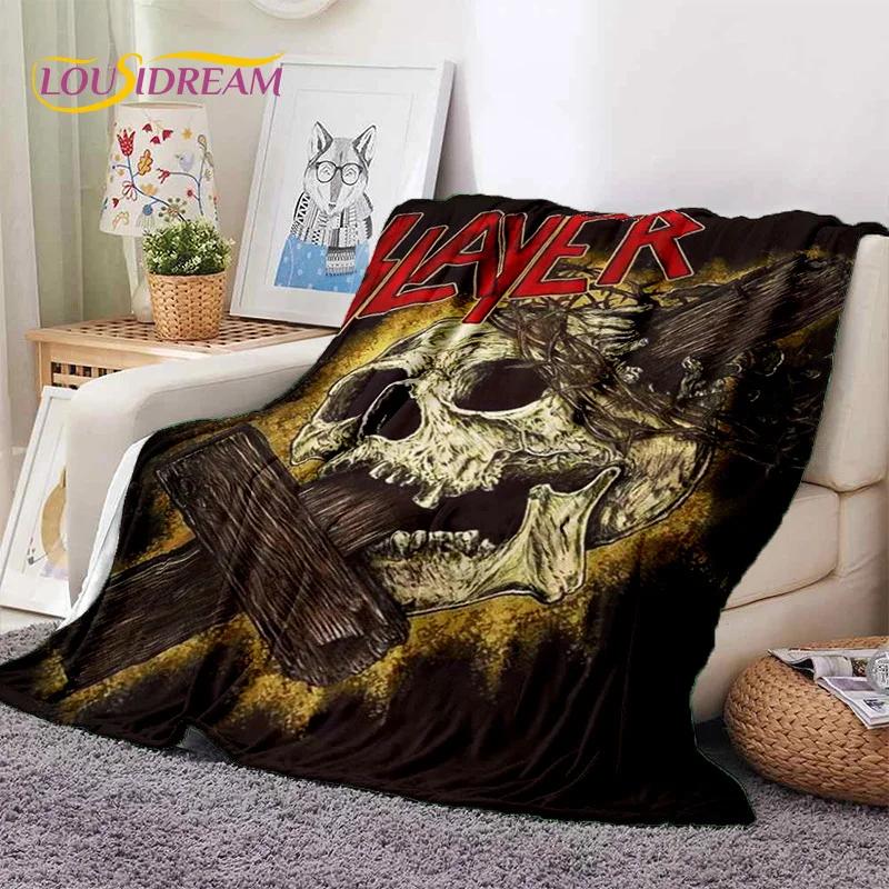 3D Rock Slayer Heavy Metal Band Soft Flannel Blankets,Throw Blanket Comfortable Blanket for Picnic Beds Sofa Home Bedroom Gifts