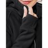 Women's Fleece Lined Hooded Zip Up Cropped Casual Long Sleeve Sweatshirt, European American Style Casual Tops Leisure Trade