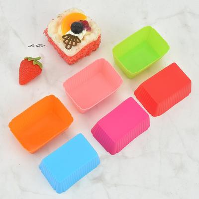 5Pcs Silicone Cake Mold Rectangular Cupcake Muffin Baking Molds Reusable DIY Cake Decorating Tools for Wedding Birthday Party