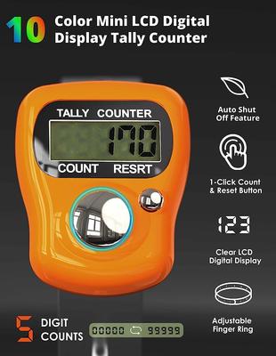 Electronic Finger Counter, Mini LCD Digital Display Tally Counter 5-Digit Number Count Clicker, Counters Clickers for Knitting