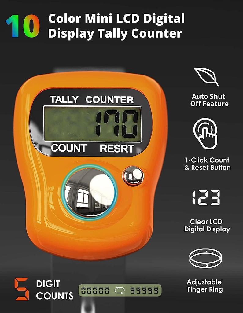 Electronic Finger Counter, Mini LCD Digital Display Tally Counter 5-Digit Number Count Clicker, Counters Clickers for Knitting