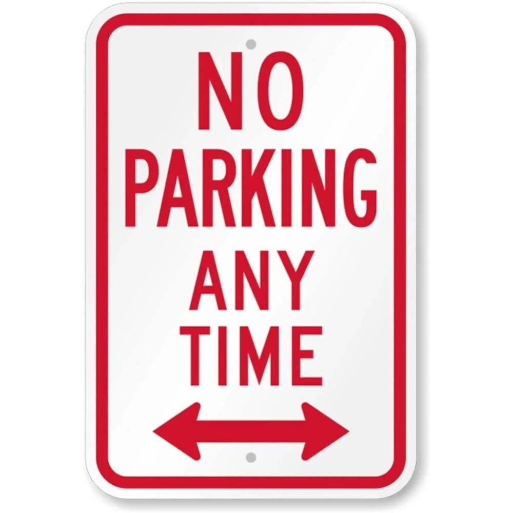 No Parking Sign Aluminum Weatherproof Outdoor Durable Traffic Warning 20x30cm