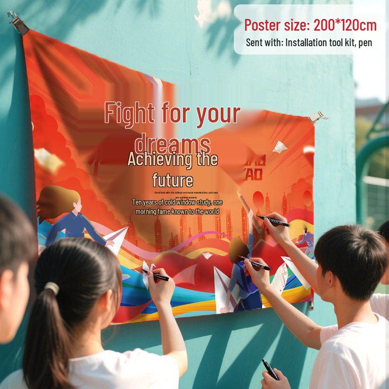 Motivational Tapestry: Success in Exams, Classroom Decor, Graduation Celebration