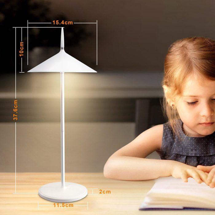 Lampe de table sans fil - NETTLIFE - Lot de 2 - Rechargeable 1800mAh - Tactile dimmable - Blanc chaud