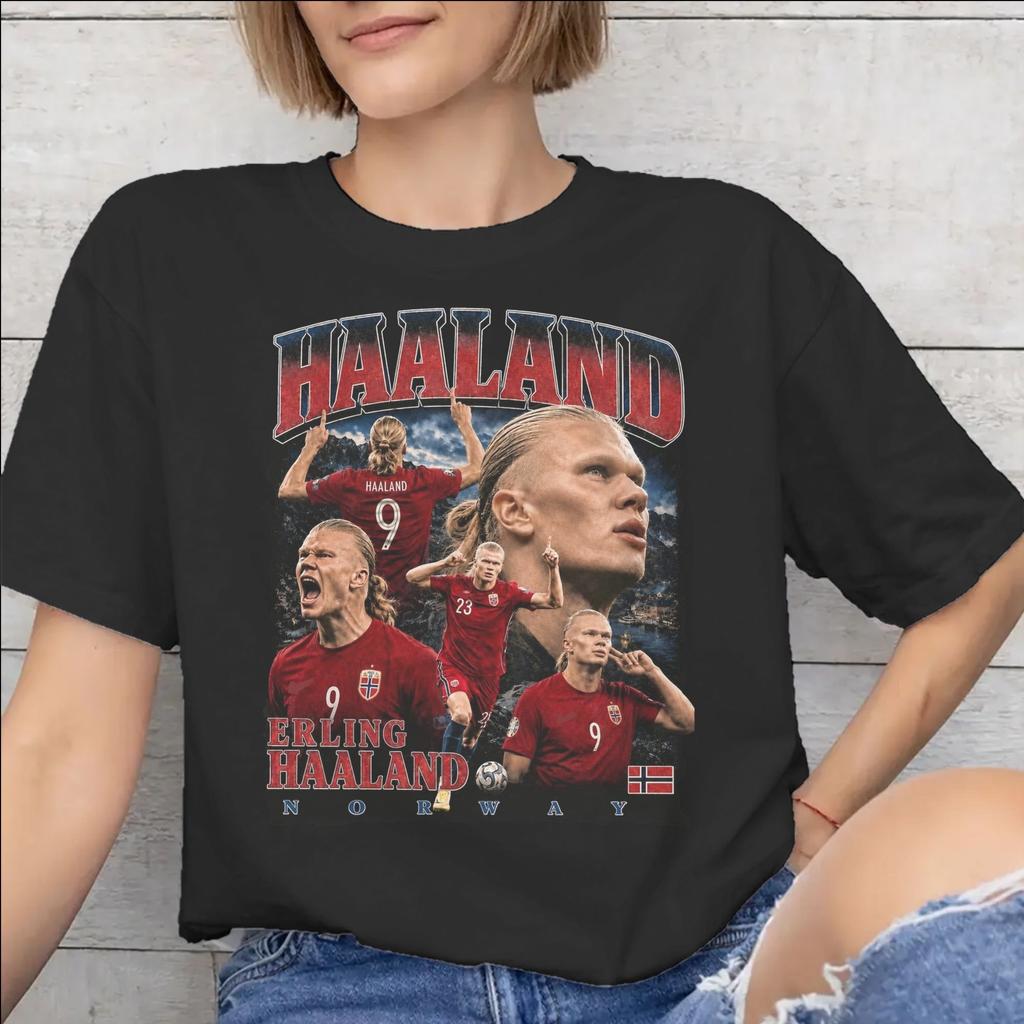Unisex WoUnisex Graphic Printed Haaland Norway Football T Shirt Tee Pure Cotton Tshirts Clothes