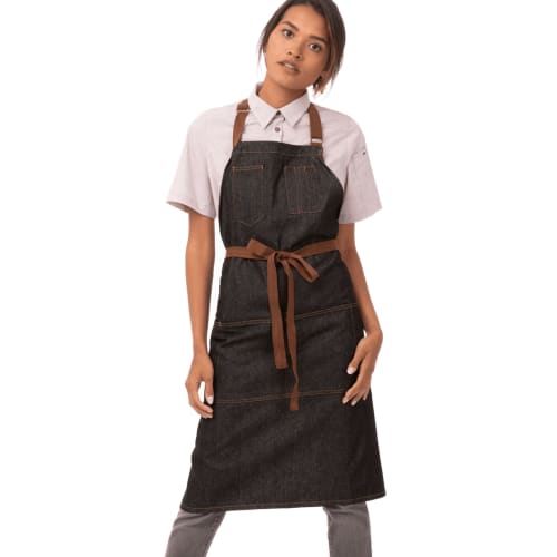 Chef Works Memphis Regular Apron (Unisex) (Color: Black)