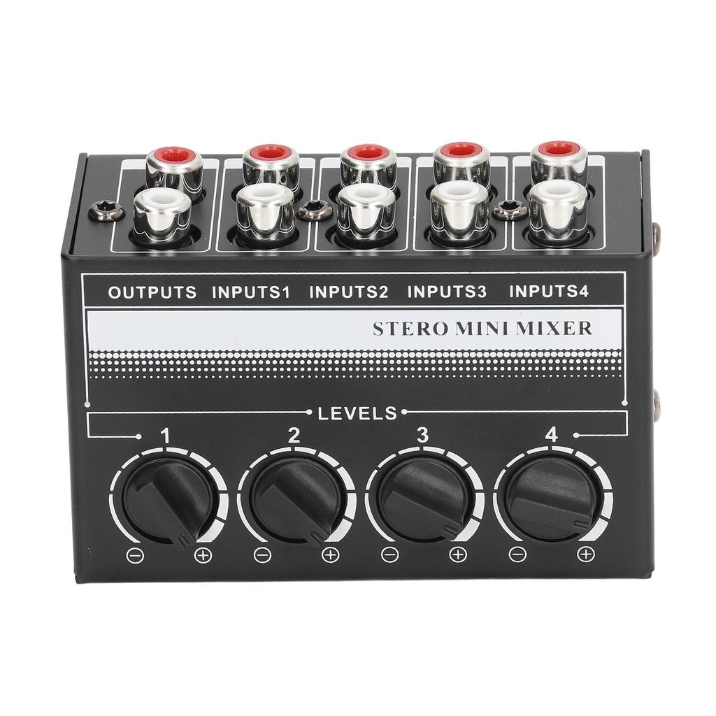 CX400 Mini Passive Stereo Mixer Portable Stereo 4 Channel Mixer for CD Player Tape Drive Computer Phone Tablet Computer