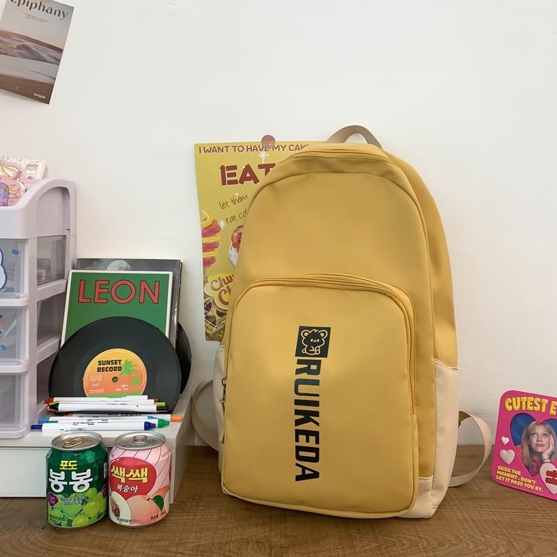 

Школьный рюкзак женский новый рюкзак для средней школы рюкзак для старшей школы ретро колледж большой вместимости дорожный рюкзак для колледжа жёлтый