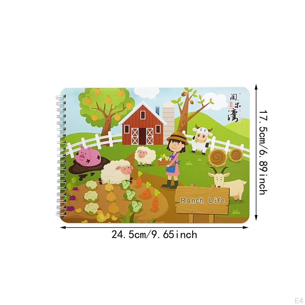 Quiet Activity Book ,Reusable, Sticker Party Favors Portable Preschool Educational Learning