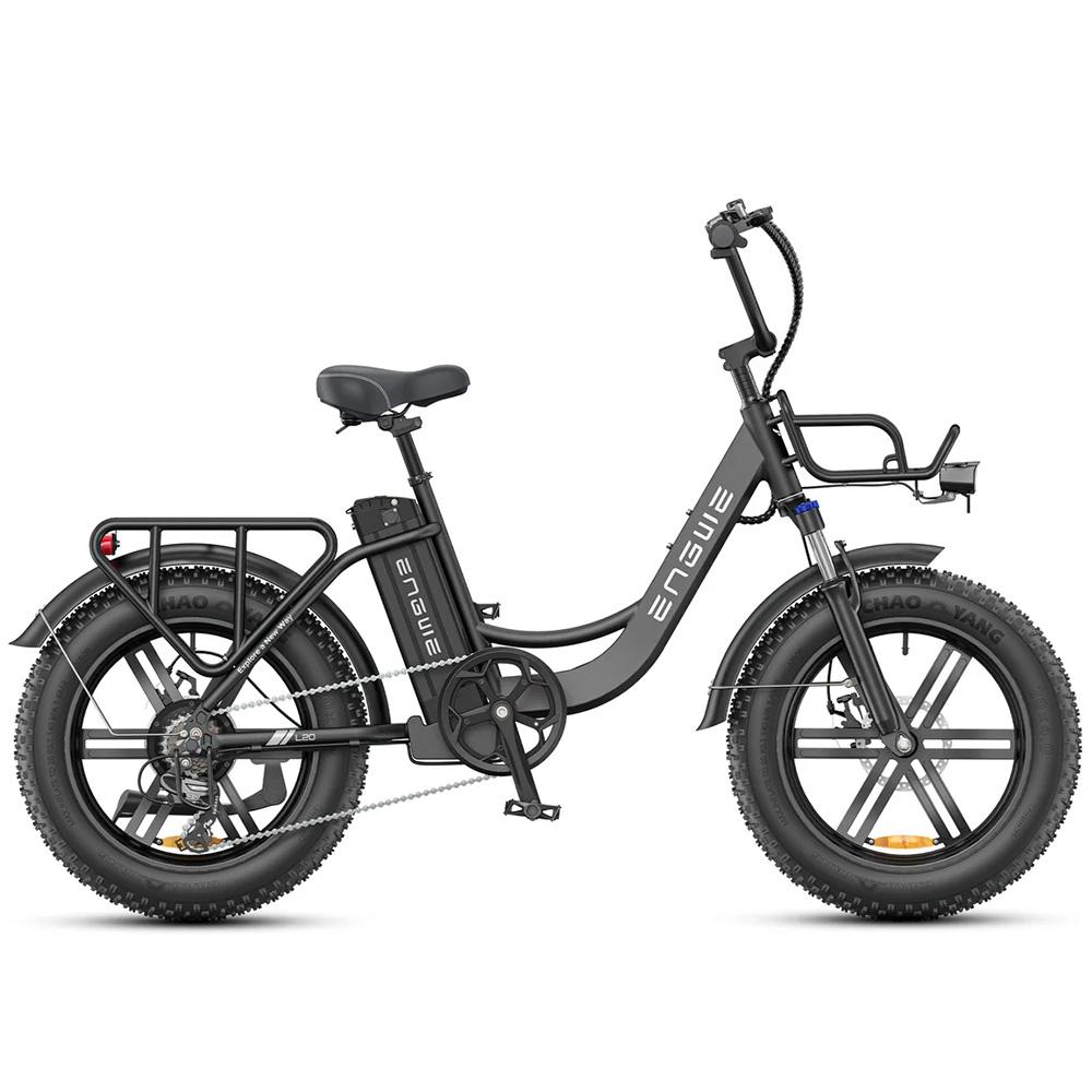 Electric Bicycle Engwe L20 Boost 20" 250W Motor 7 Speed City Ebike Top Speed 25Km/h Max Load 120Kg Black