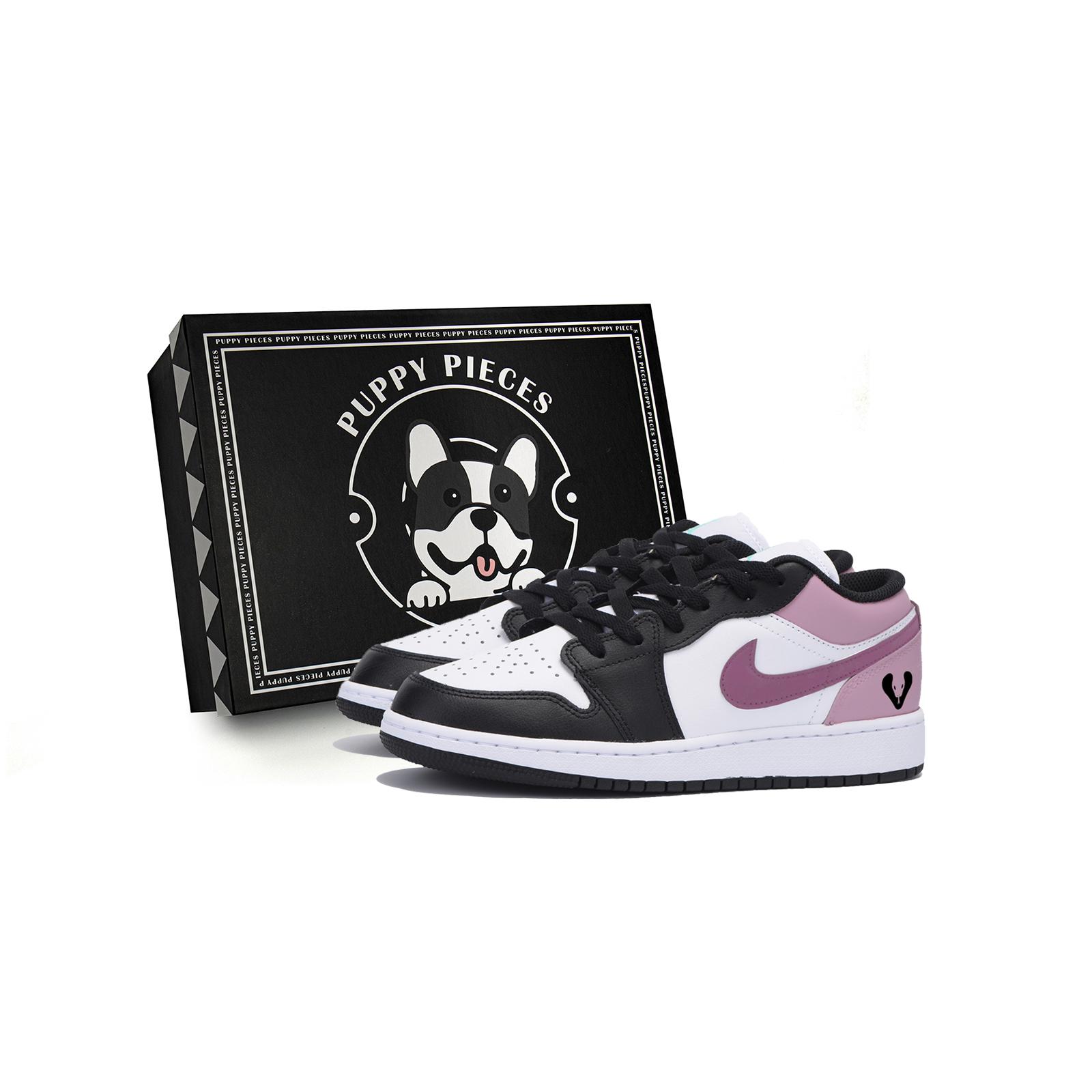 

Jordan Air Jordan 1 Abrasion Resistant Low top Vintage Basketball Shoes Men s Black Pink 553558-131(Team85-S-BOXA) 44