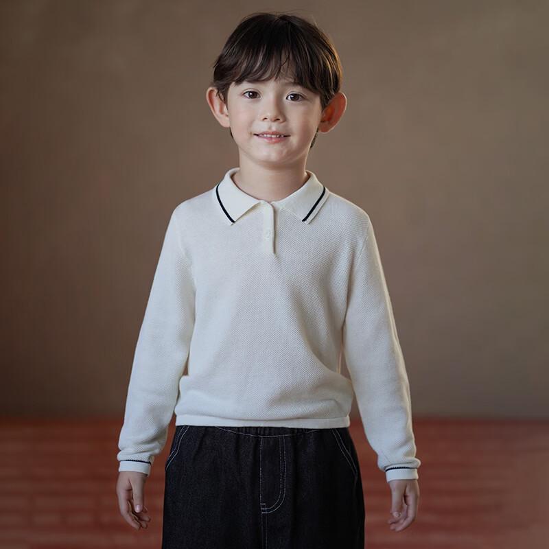 Hacikis Kids' Korean Style Long Sleeve Knit Polo T-Shirt