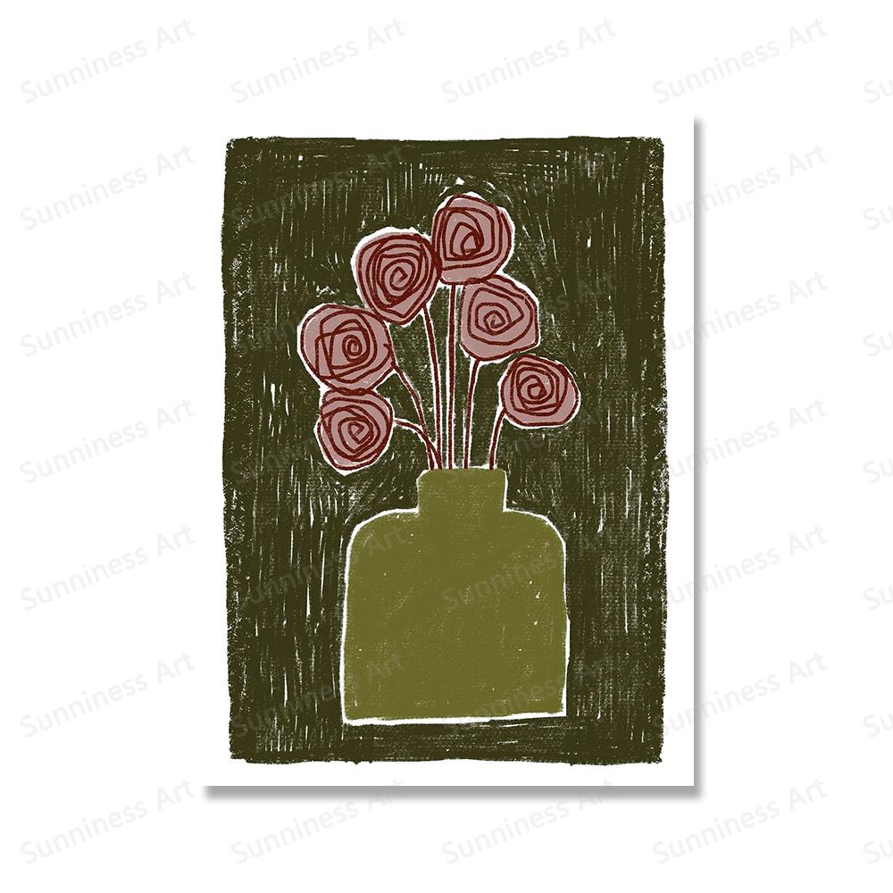 Moderne Lebensmittel Tomaten Blume Rose Poster Leinwand Druck Malerei Cocktail Tee Freunde Bringen Wein Wand Bild Kunst Wohnzimmer Dekor