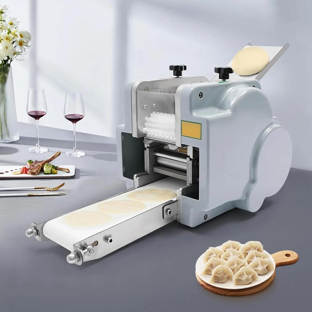 110V 140W Automatic Dumpling Wrapper Machine, Electric Dumpling Skin Maker and Dough Roller, 9cm/3.54in, 60 sheets per minute