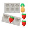 3 Cavities Pineapple Strawberry Silicone Sugarcraft Mold Resin Tools Cupcake Baking Mould Fondant Cake Decorating Tools