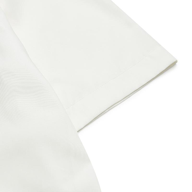 FILA Milano Series Fashion Simple Classic Casual Solid Color Basic Versatile Comfortable Woven Loose Short Sleeve Shirt Women shirts F11W625433F-IV