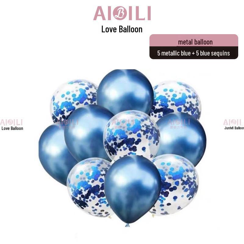 Metallic Sequin Balloon Set for Birthdays, Valentine's Day, and Weddings