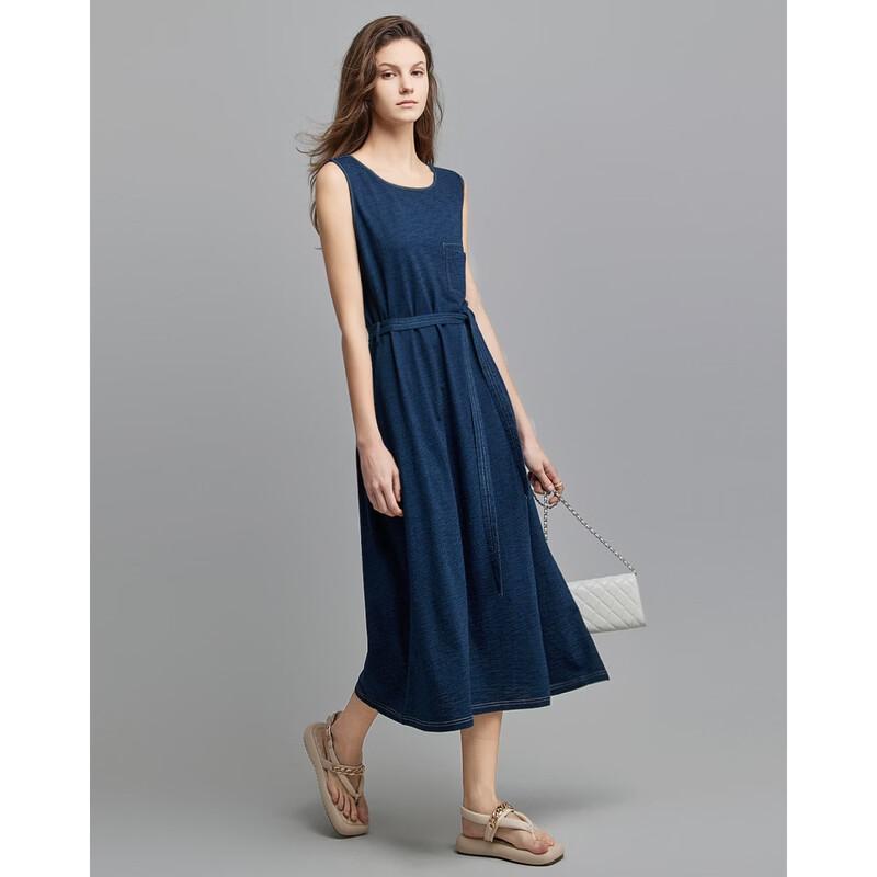 Demana Simple Style Sleeveless Denim Dress L