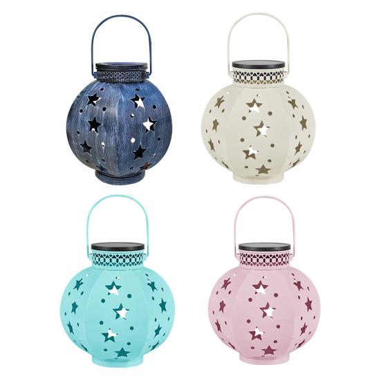 Outdoor Star Solar Lantern Waterproof Garden Light with Star Hollow Design Warm LED Glow Solar Lamp for Yard Patio Porch Lawn Pathway Decoration