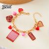 Alloy Bracelet Valentine Day Rose Flower Heart Letter Romantic Gift