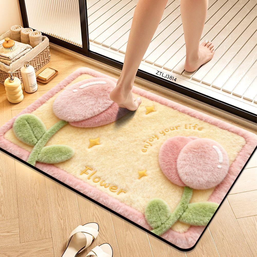 Diatomaceous earth bathroom mat, absorbent mat, quick-drying, non-slip mat for bathroom/toilet entrance, toilet/bathroom mat 40x60cm