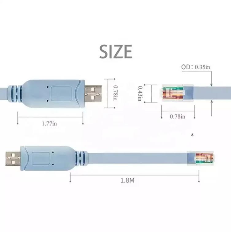 Blue FTDI Router Control Cable Usb Ftdi Serial Usb Rs232 Console Usb To Rj45 Console Cable
