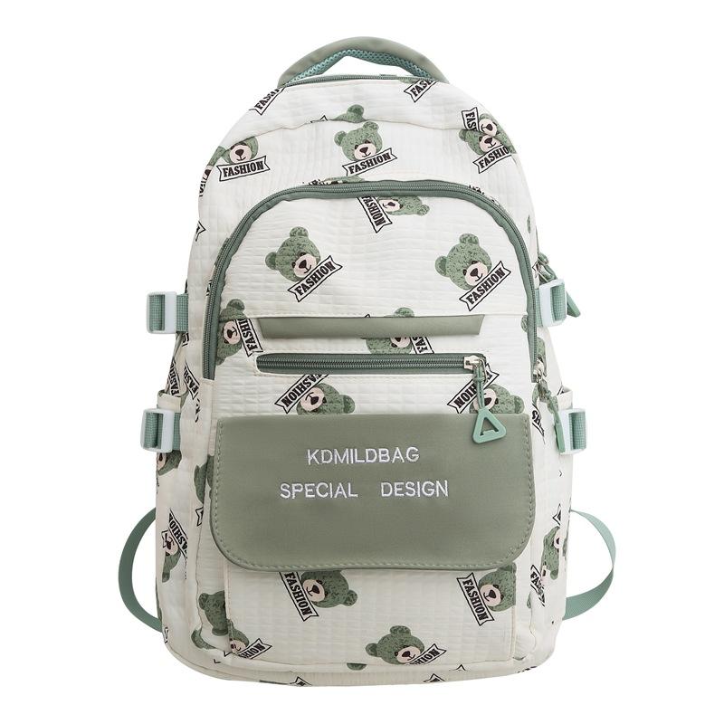 Bear Print Student Schoolbag Girl Backpack Students Third To Sixth Grade Backpack