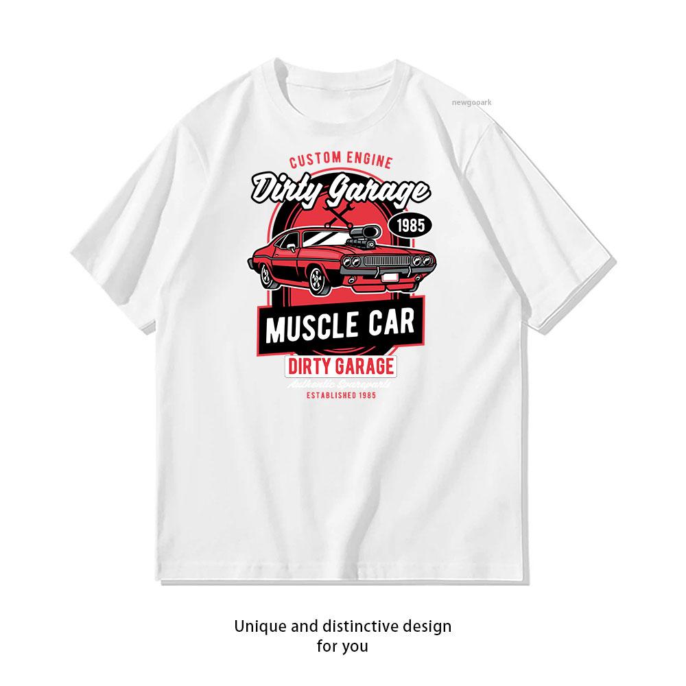 Muscle Car Garage 1985 TShirt cotton T shirt Unisex Adult couple streetwealtops tee Short sleev Casual S